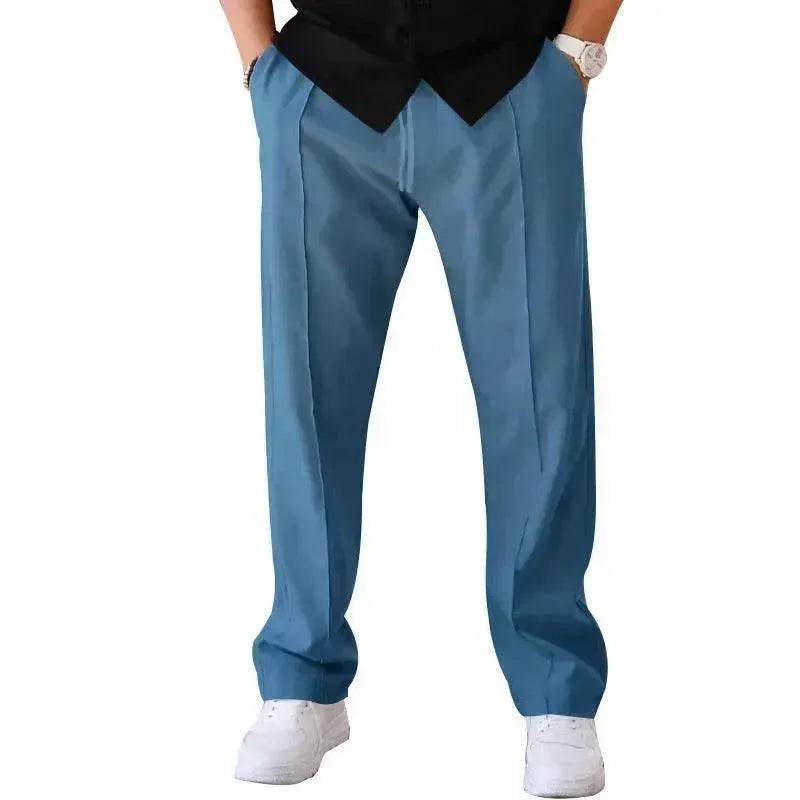 Men's Trouser Pant  Sports Casual Loose Straight Pants With Drawstring Design