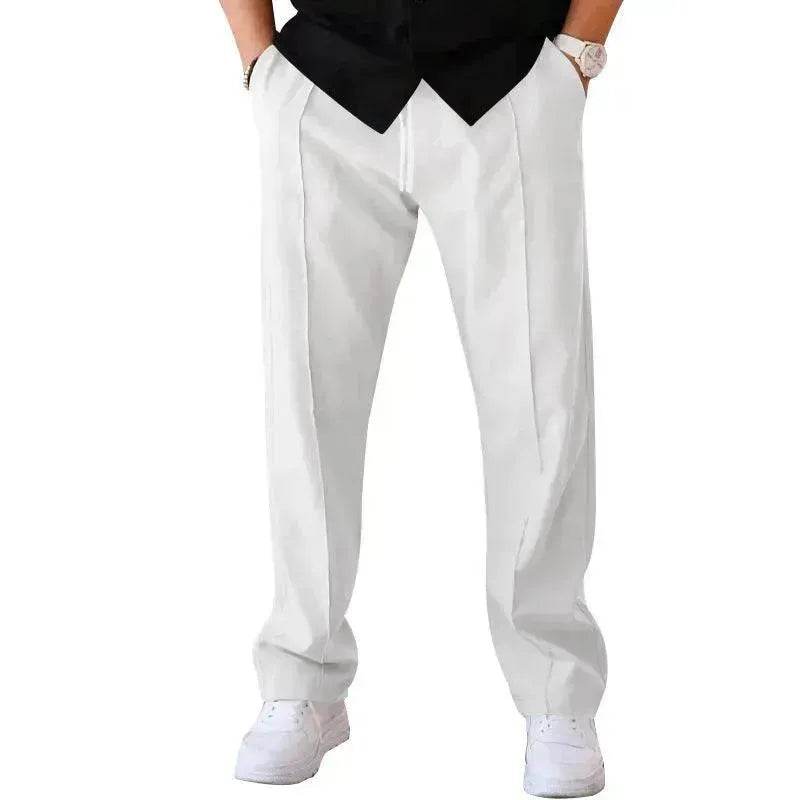 Men's Trouser Pant  Sports Casual Loose Straight Pants With Drawstring Design