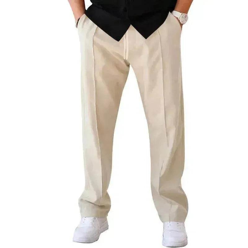 Men's Trouser Pant  Sports Casual Loose Straight Pants With Drawstring Design