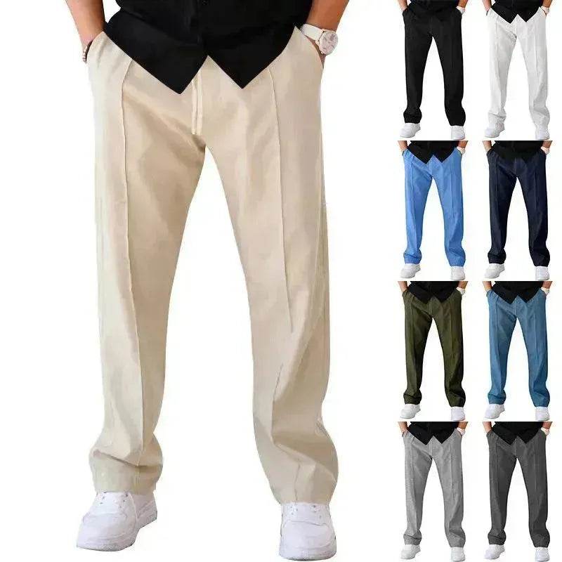 Men's Trouser Pant  Sports Casual Loose Straight Pants With Drawstring Design