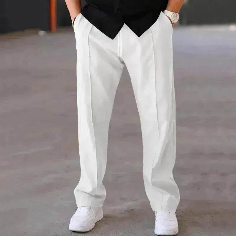 Men's Trouser Pant  Sports Casual Loose Straight Pants With Drawstring Design