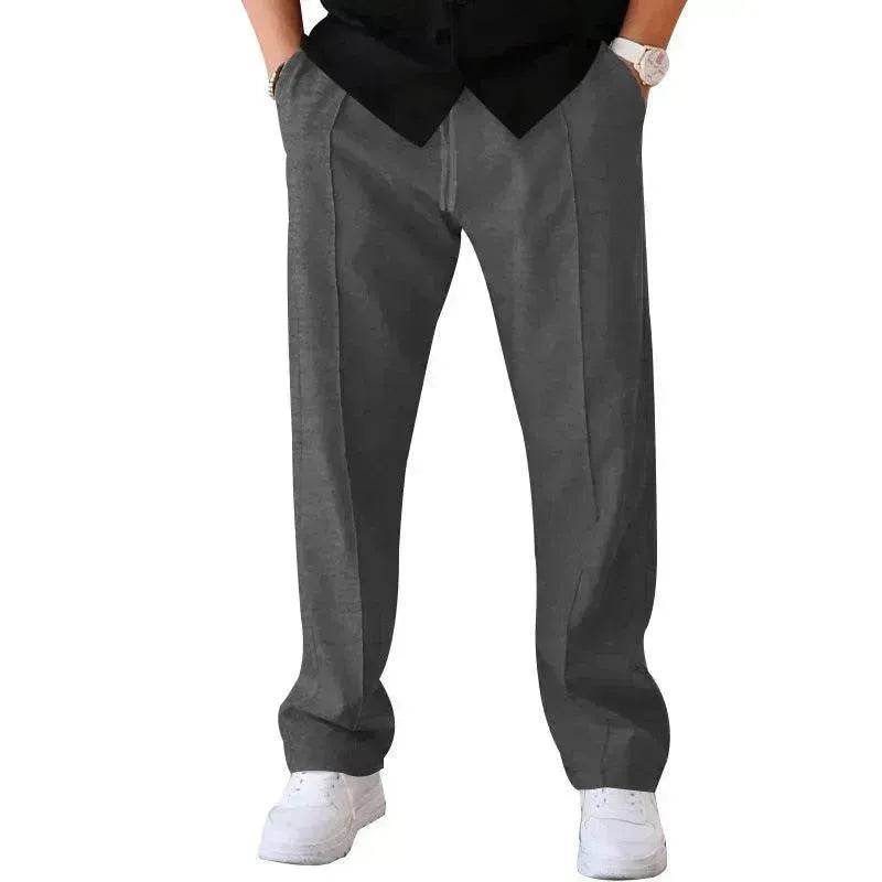 Men's Trouser Pant  Sports Casual Loose Straight Pants With Drawstring Design