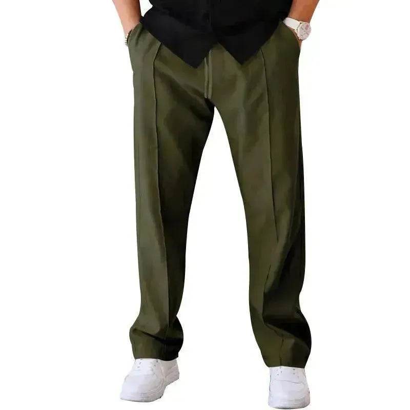 Men's Trouser Pant  Sports Casual Loose Straight Pants With Drawstring Design