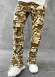 Stacked Denim Jeans Men – Patched Slim Fit Pants