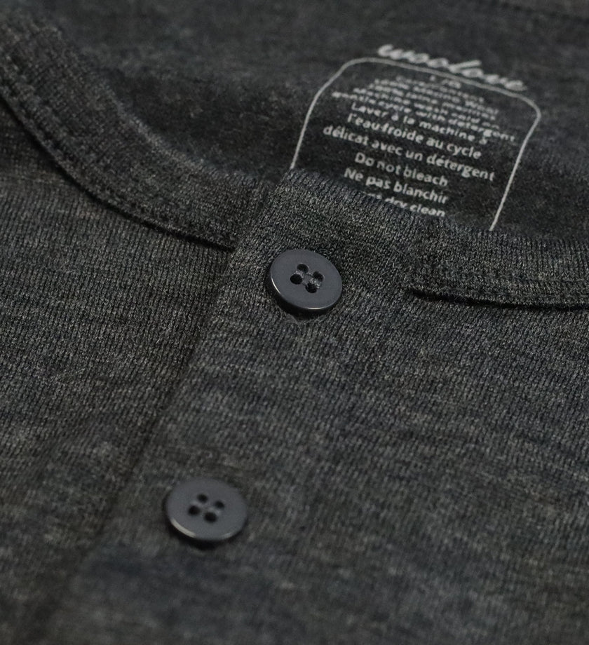 Men's Merino Wool Long Sleeve Henley — Midweight