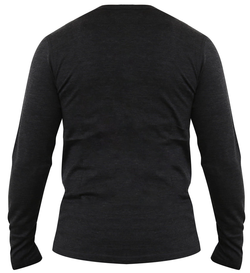 Men's Merino Wool Long Sleeve Henley — Midweight