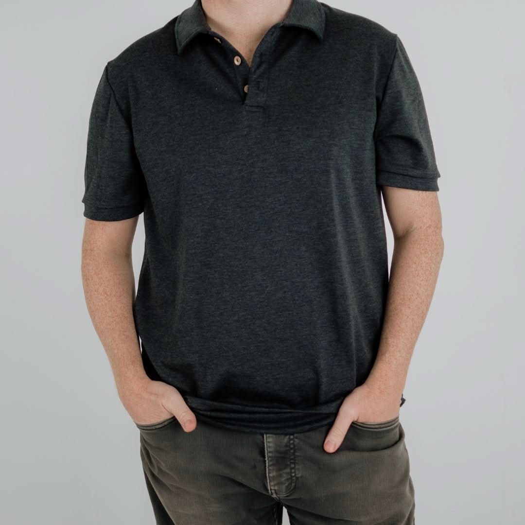 Men's Bamboo Polo Shirt | Black Bison Plaid