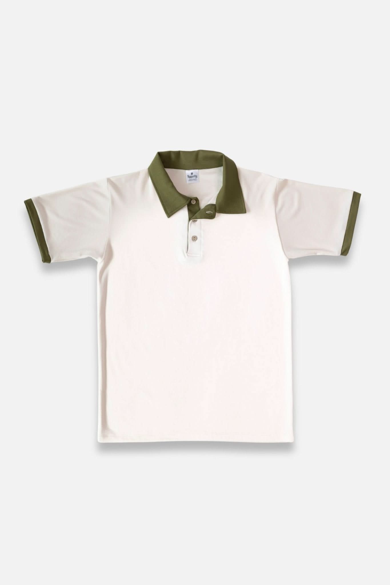 Men's Bamboo Polo Shirt | Cream Olive