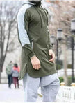 Fashionable and Elegant Mens Colorblock Robe Arab  Zip Pocket Sweatshirt Moroccan Men's Jalabiya