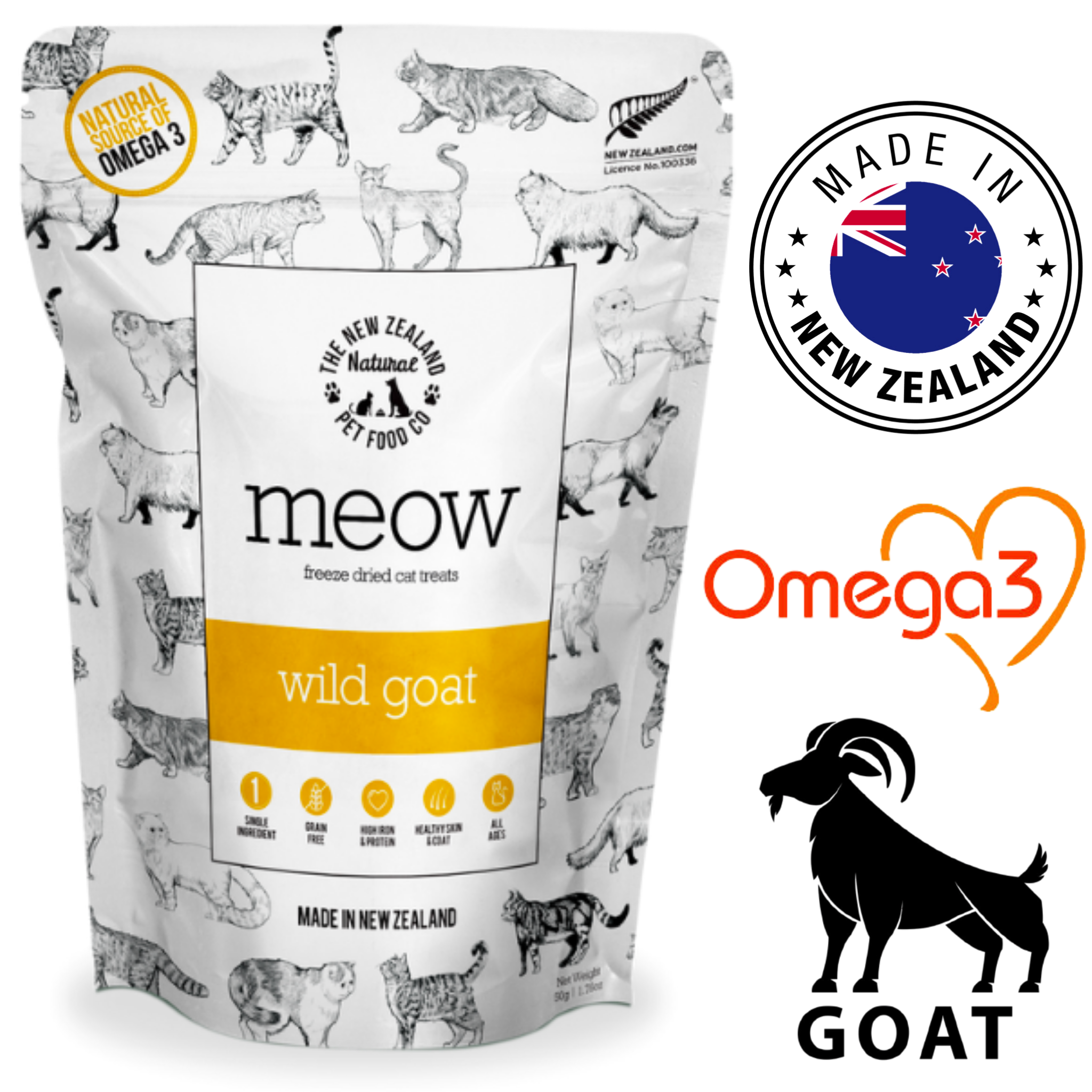 NZPF Meow - Wild Goat Freeze Dried Cat Treats