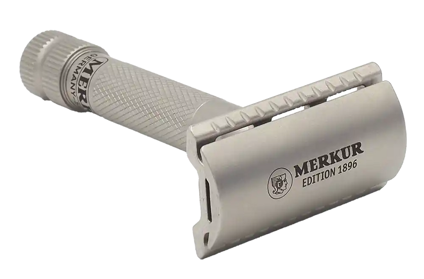 Merkur 34-INOX 3-Piece DE Safety Razor, Closed Comb, Standard Handle, Stainless Steel