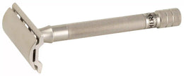 Merkur 23-INOX 3-Piece DE Safety Razor, Closed Comb, Extra Long Handle, Stainless Steel