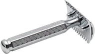 Merkur 41C 3-Piece DE Safety Razor, Open Comb, Classic 1906 Etched Handle, Chrome