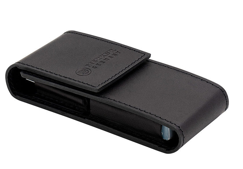 Merkur Leather Case empty for Razor 23001 and 10 Blades, Black