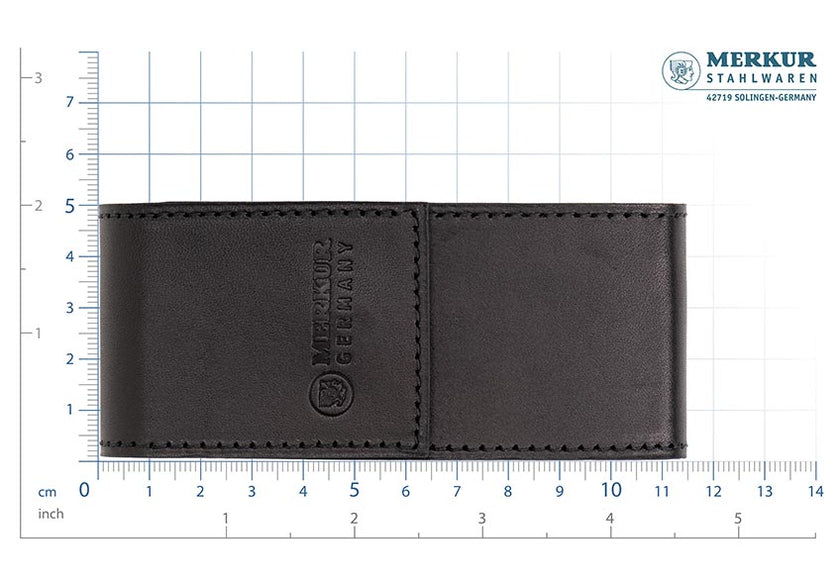 Merkur Leather Case empty for Razor 23001 and 10 Blades, Black