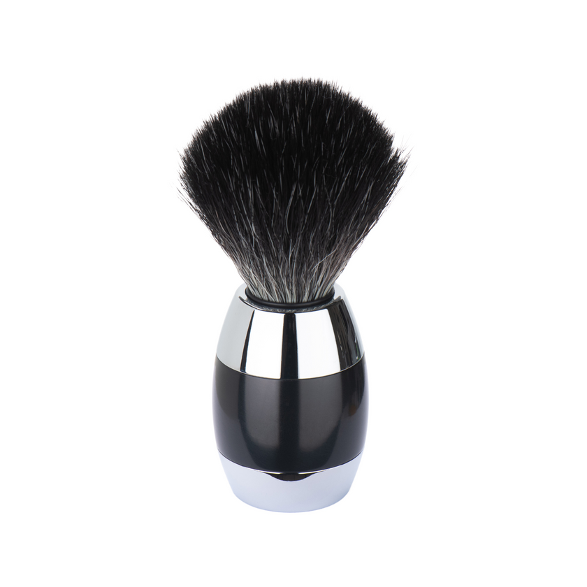 MERKUR Shaving Brush  1201 with Vegan Synthetic Hair in Bright Chrome