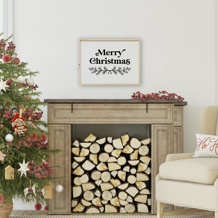Merry Christmas Large Wood Sign
