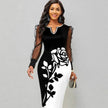 Mesh Sleeve Pencil Mid-length Hip Dress