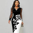 Mesh Sleeve Pencil Mid-length Hip Dress