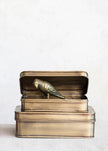 Metal Brass Boxes, Set of 2