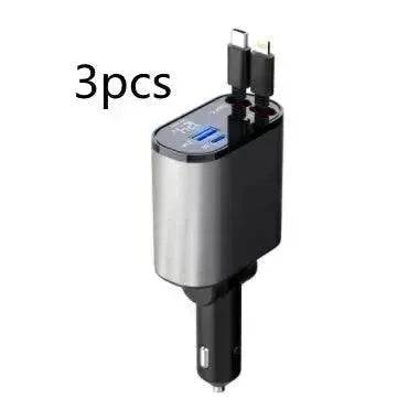 Metal Car Charger 100W Super Fast Charging Car USB And TYPE-C Adapter