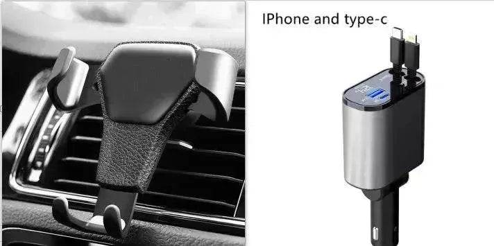 Metal Car Charger 100W Super Fast Charging Car USB And TYPE-C Adapter