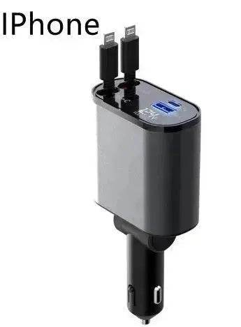 Metal Car Charger 100W Super Fast Charging Car USB And TYPE-C Adapter