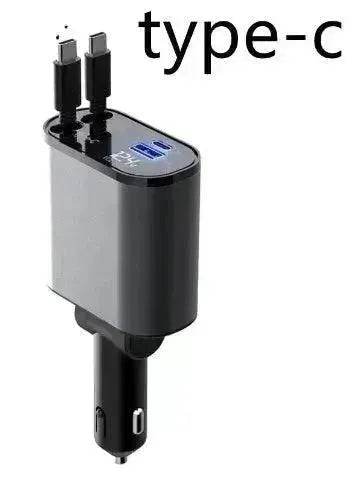 Metal Car Charger 100W Super Fast Charging Car USB And TYPE-C Adapter