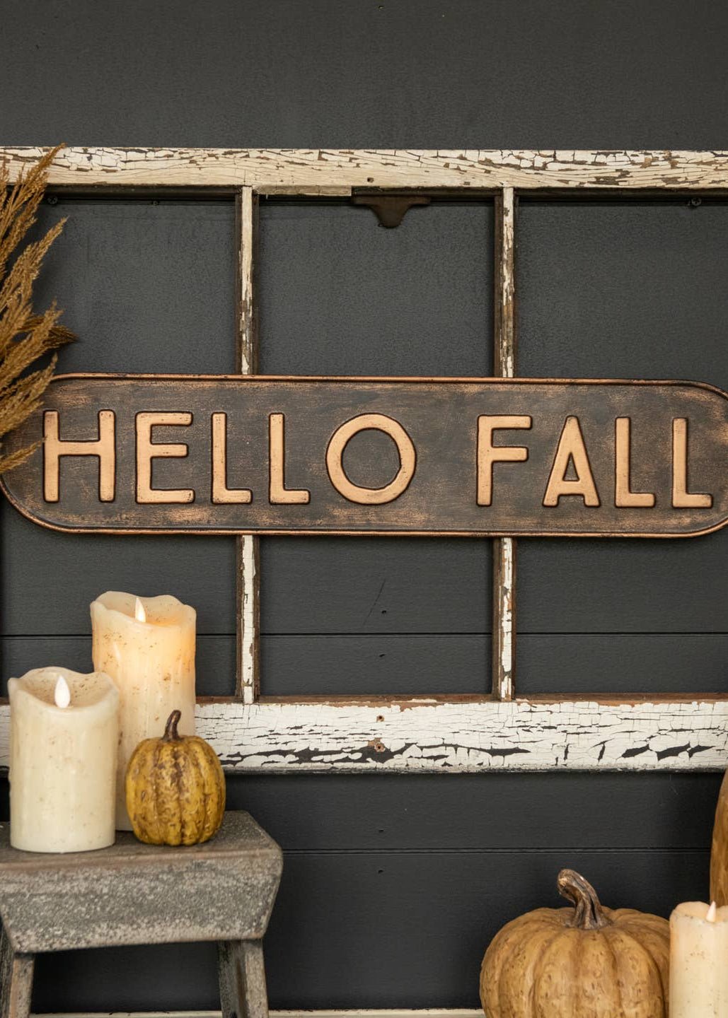 Metal Hello Fall Sign