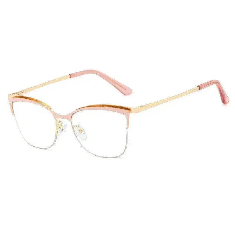 Metal Optic Glasses Frame Square  Plain Color Anti Blue Light for Women and Men