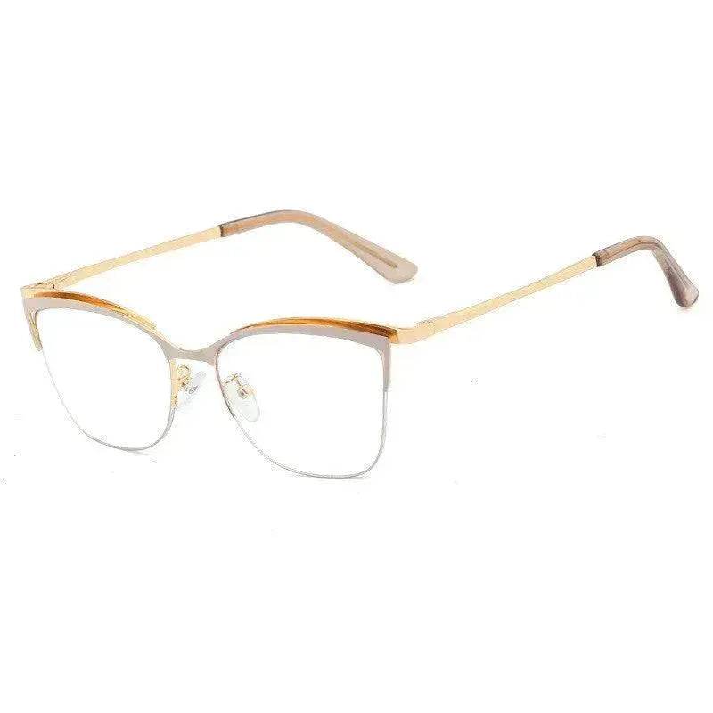 Metal Optic Glasses Frame Square  Plain Color Anti Blue Light for Women and Men