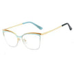Metal Optic Glasses Frame Square  Plain Color Anti Blue Light for Women and Men