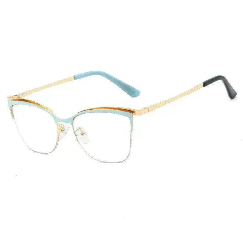 Metal Optic Glasses Frame Square  Plain Color Anti Blue Light for Women and Men