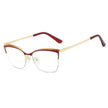Metal Optic Glasses Frame Square  Plain Color Anti Blue Light for Women and Men