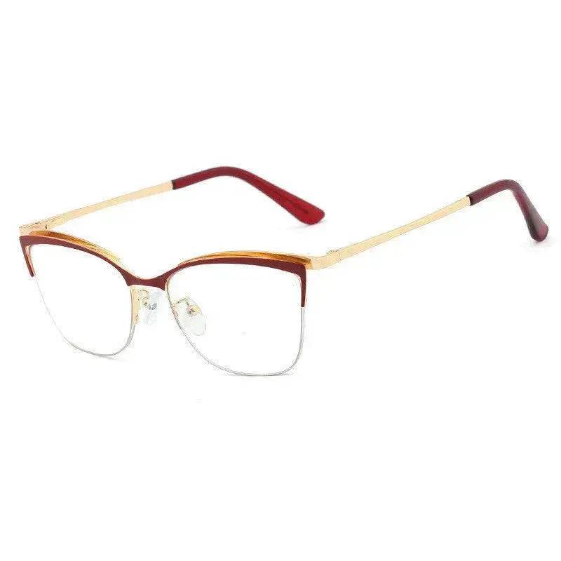 Metal Optic Glasses Frame Square  Plain Color Anti Blue Light for Women and Men