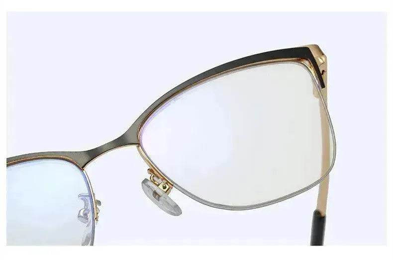 Metal Optic Glasses Frame Square  Plain Color Anti Blue Light for Women and Men