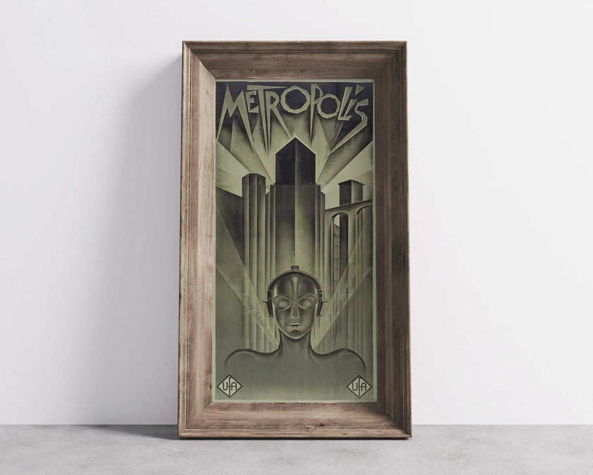 Metropolis Movie Poster: Art Deco Giclee Print, Handframed Option (2x1