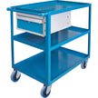 Heavy Duty Shelf Cart with Drawer, 1200 lbs. Capacity, Steel, 24