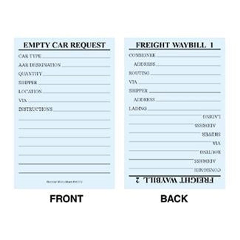 Micro-Mark 84019X2 Empty Car Request Cards Pkg of 50 NIB