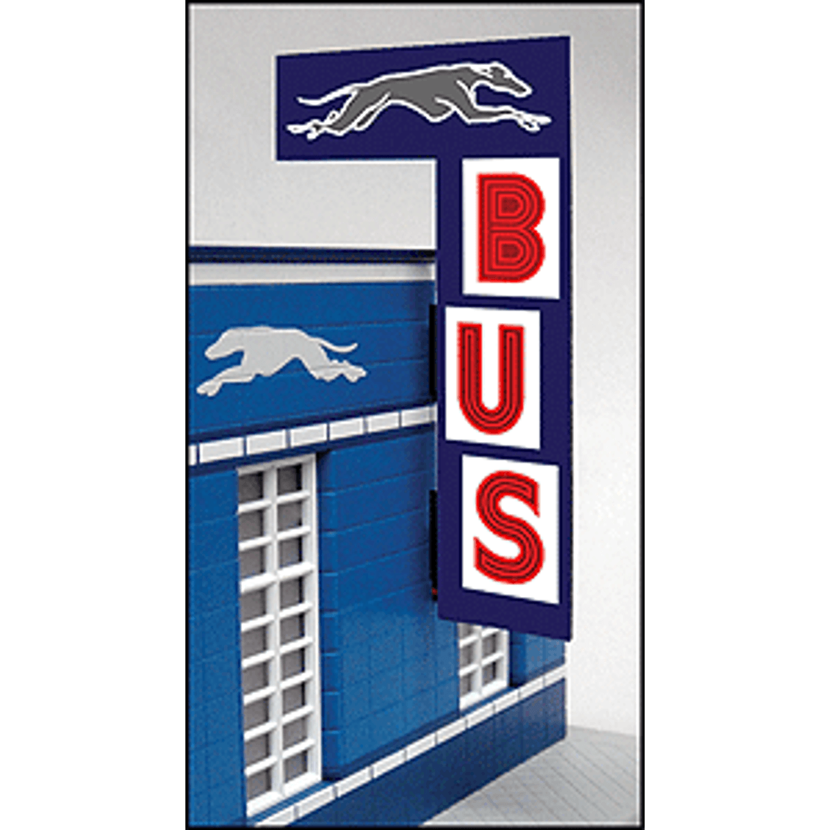Vertical Bus Micro Structures Light Works 5881 HO/O Vertical Bus Station Animated N ...