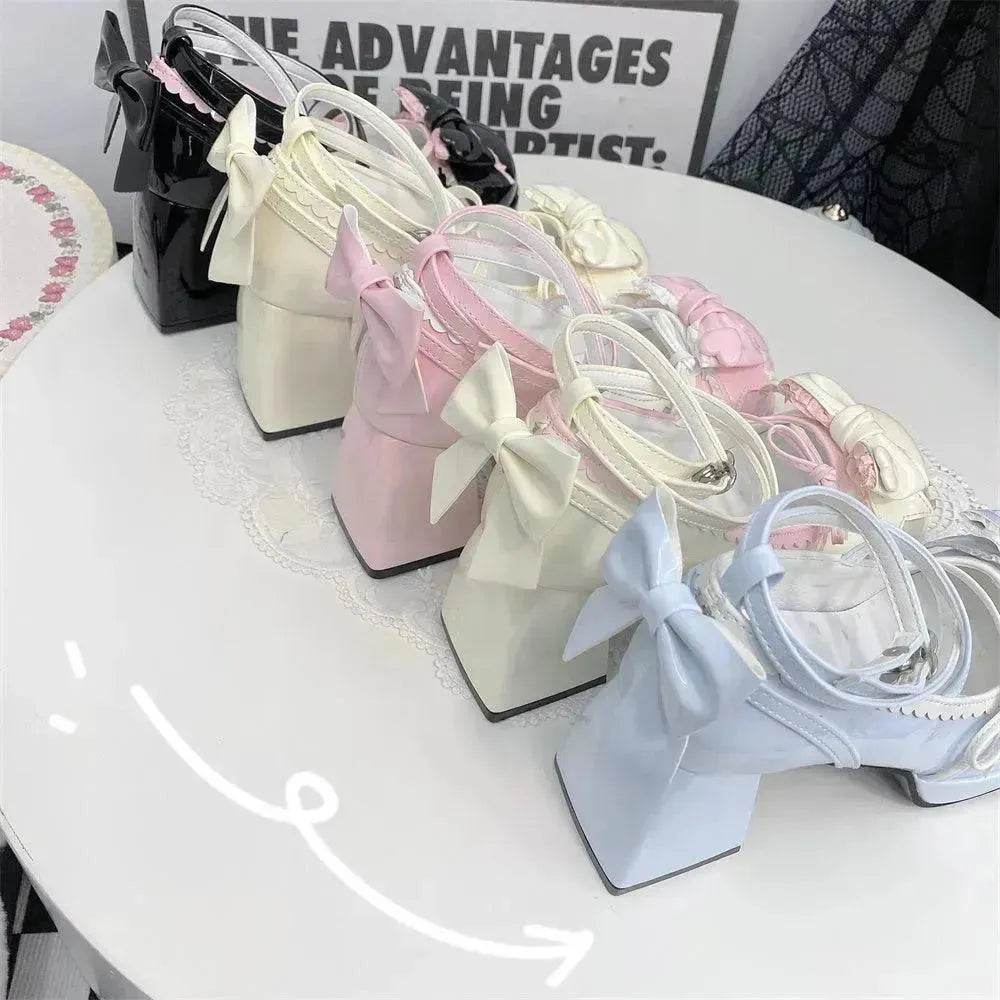 Girls Lolita Platform Mid Heel Shoes – Cute Kawaii Platform Heels EU 34–41