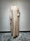 Middle East Arab Fashion Bright Silk Satin Robe Women's Clothing
