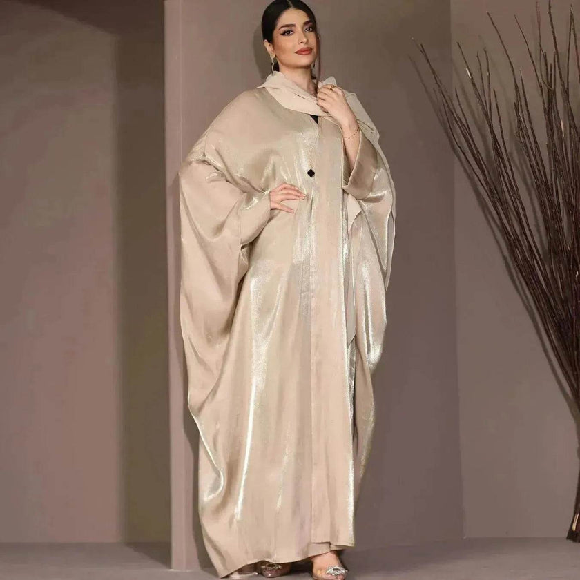 Middle East Arab Fashion Bright Silk Satin Robe Women's Clothing