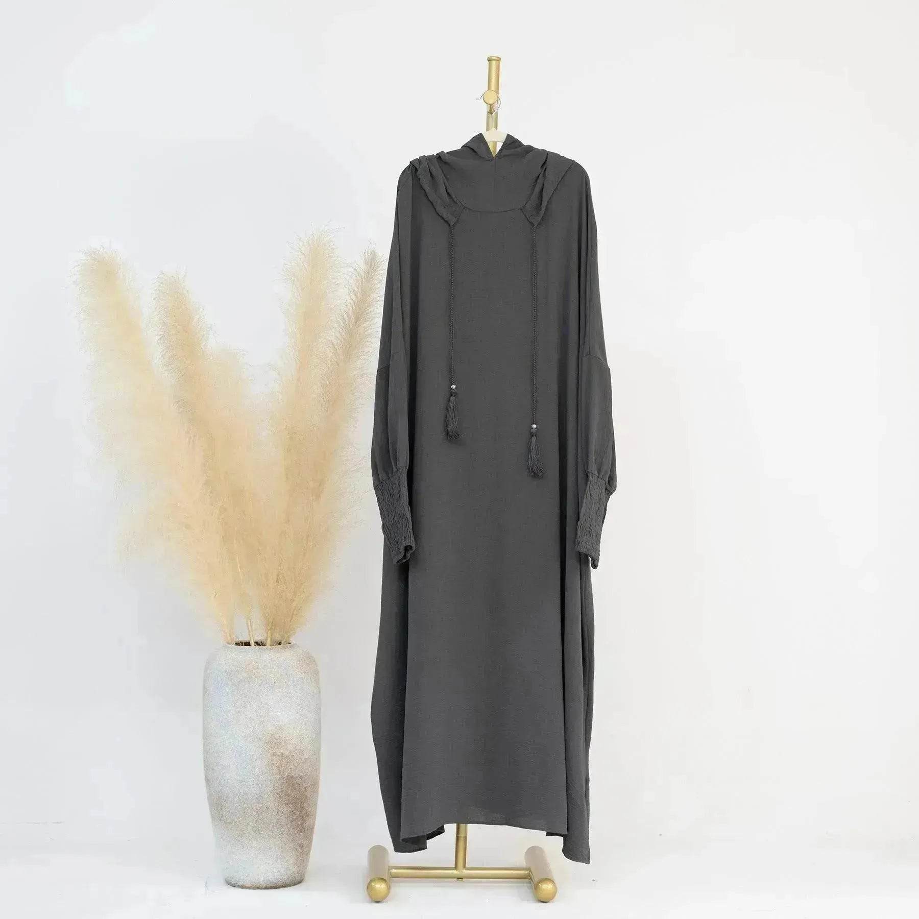 Middle East Dubai Turkey Solid Color Dress