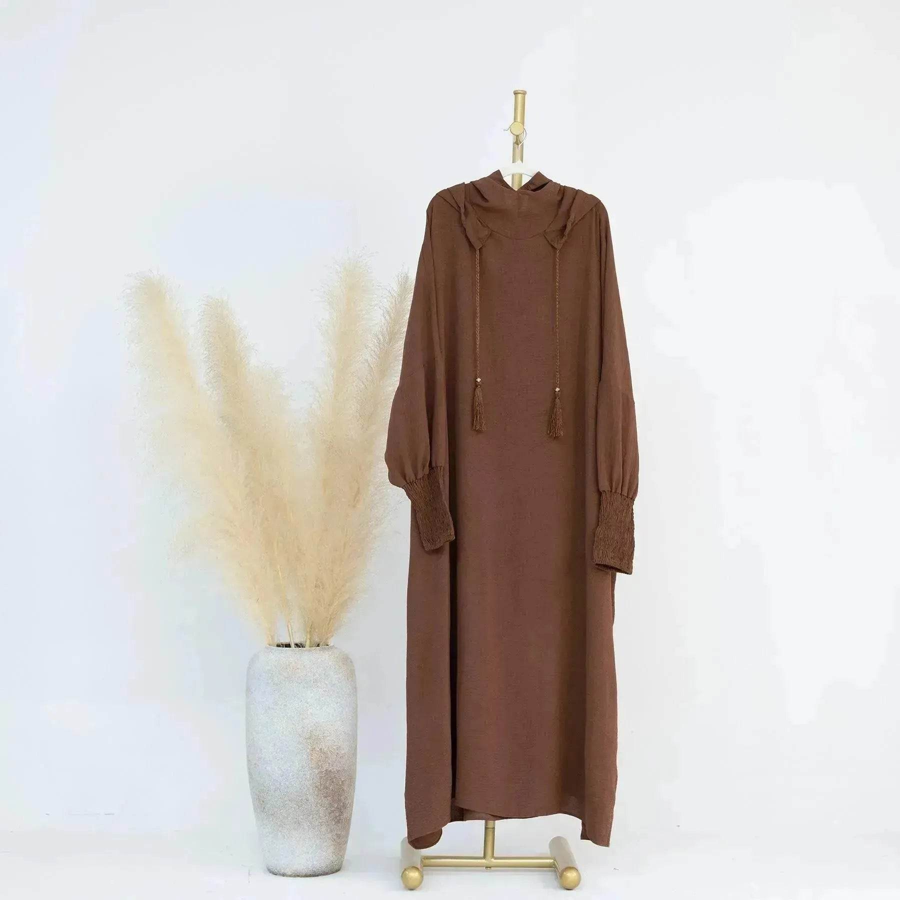 Middle East Dubai Turkey Solid Color Dress