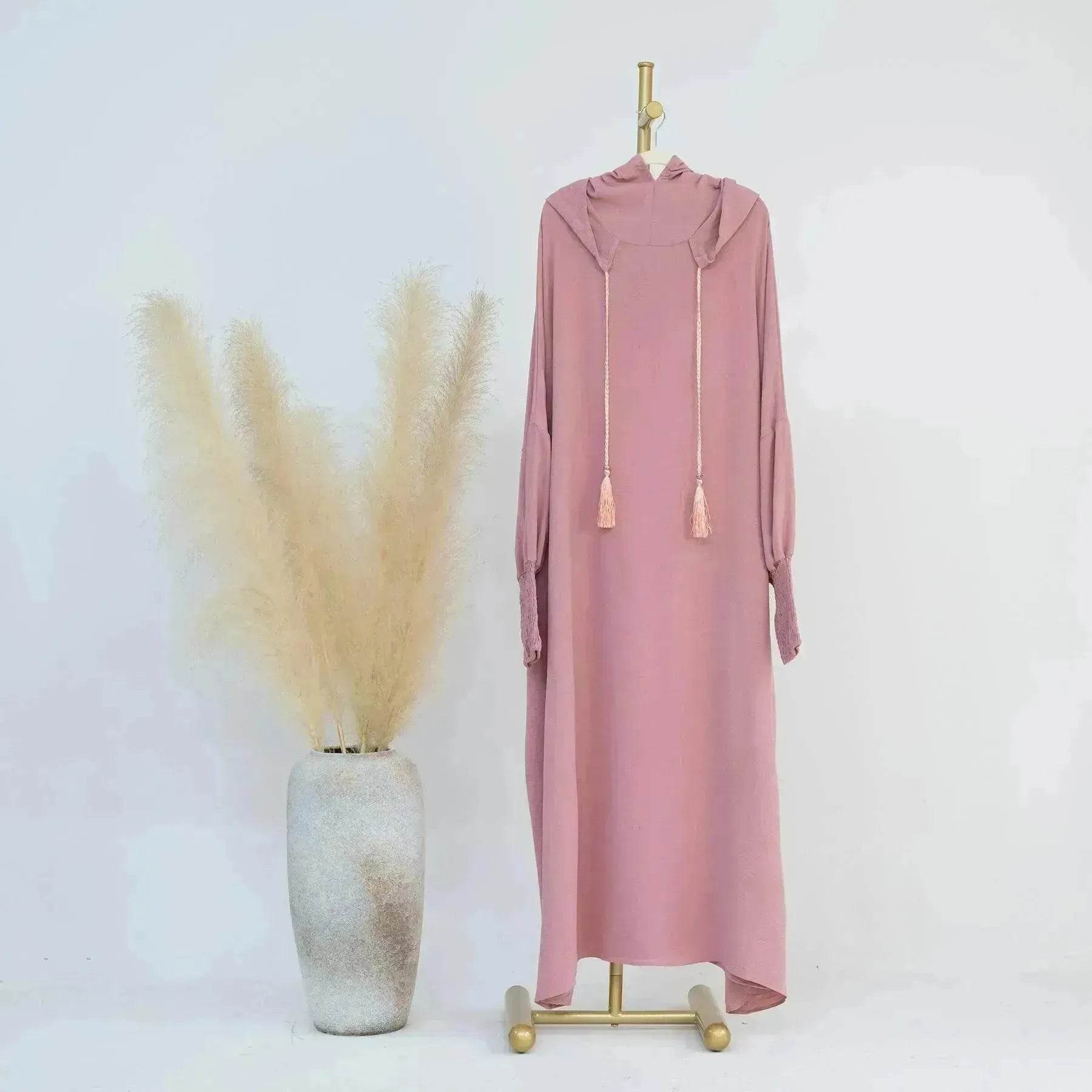 Middle East Dubai Turkey Solid Color Dress
