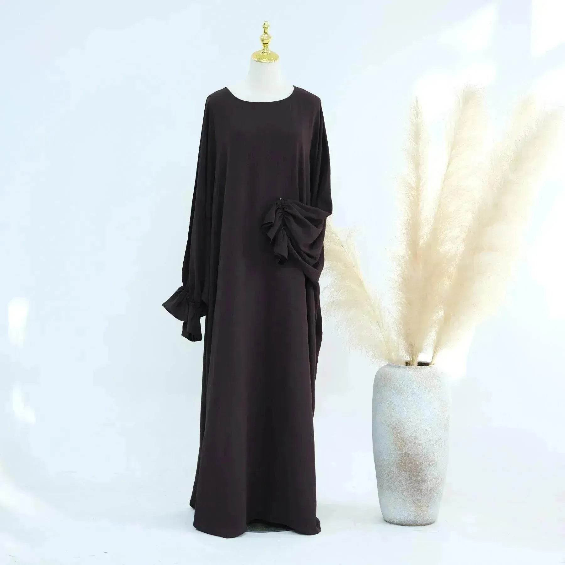 Middle East Dubai Turkey Solid Color Dress Leisure