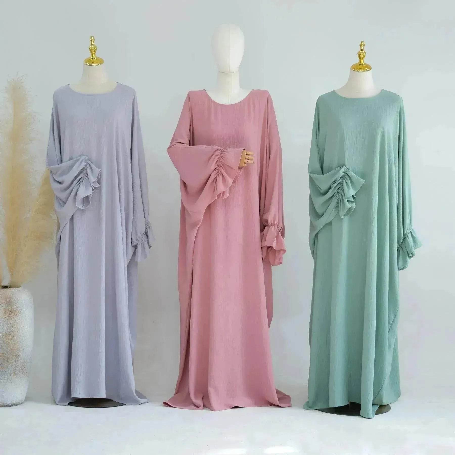 Middle East Dubai Turkey Solid Color Dress Leisure