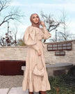 Middle East Europe and the United States Puff Sleeve Bandage More Wear French Robe Dress