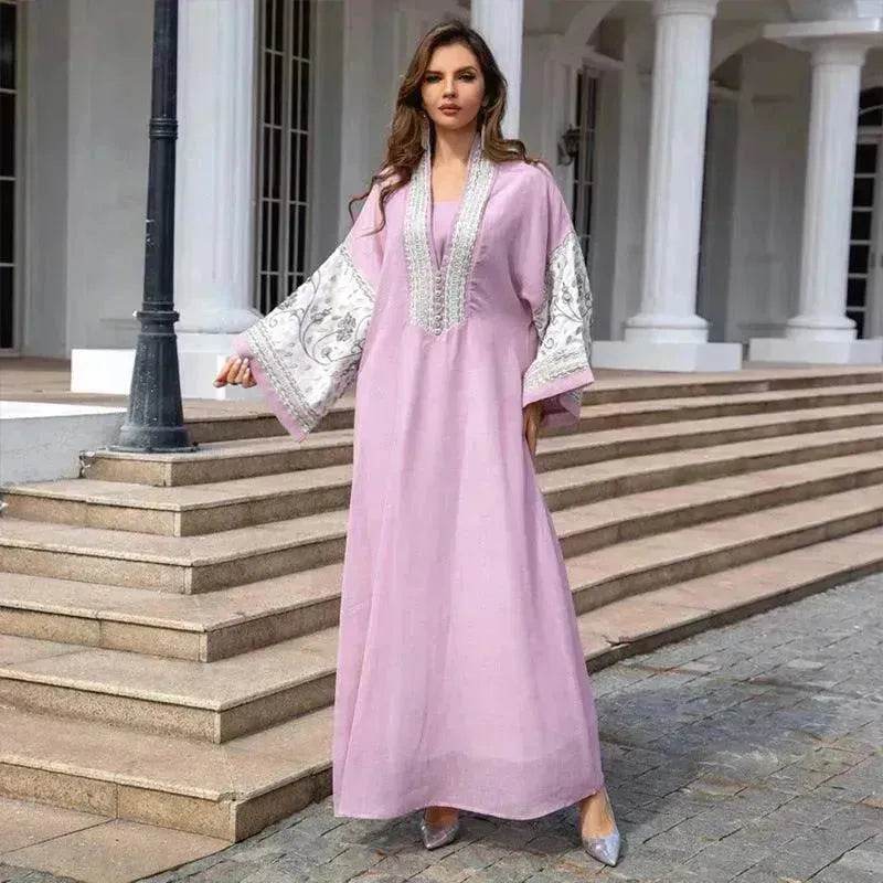 Middle East Foreign Trade Arab Robe New Embroidered Women's Gown